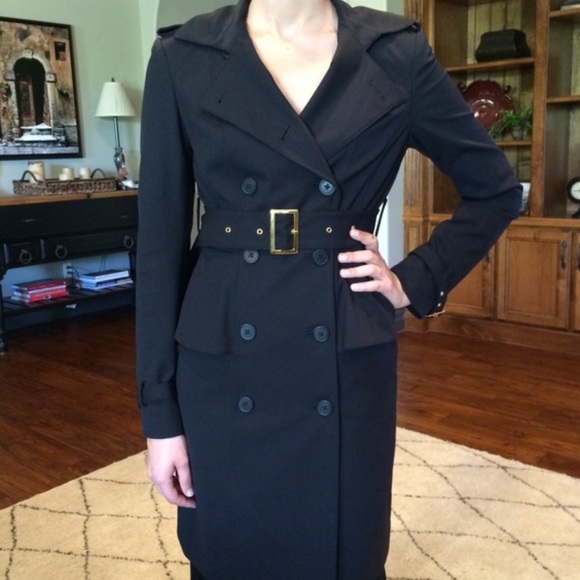 Victoria's Secret Jackets & Blazers - New Victoria’s Secret Black Peplum trench coat